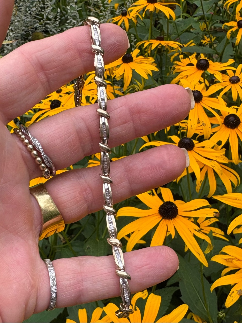 10K solid, yellow, gold diamond bracelet